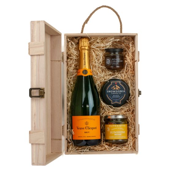 Veuve Clicquot Champagne, Olives, Cheese &amp; Chutney Gift Box
