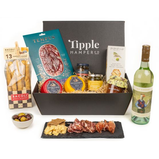 The Pinot Grigio White Wine &amp; Charcuterie Board Hamper
