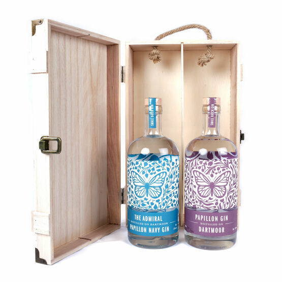 Papillon Gin Wooden Gift Box Set - 57% ABV