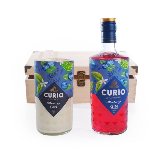 Curio Blueberry Gin &amp; Candle Gift Box - 37.5% ABV