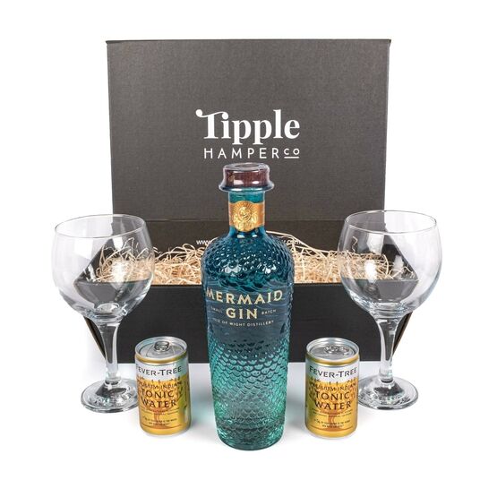 Mermaid Gin, Tonic and Glasses Gift Set - 42% ABV