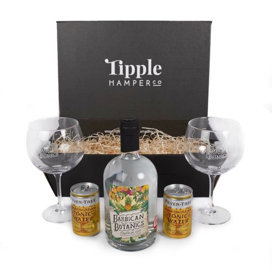 Barbican Botanics Tropical Gin, Tonic &amp; Glasses Gift Set - 40% ABV